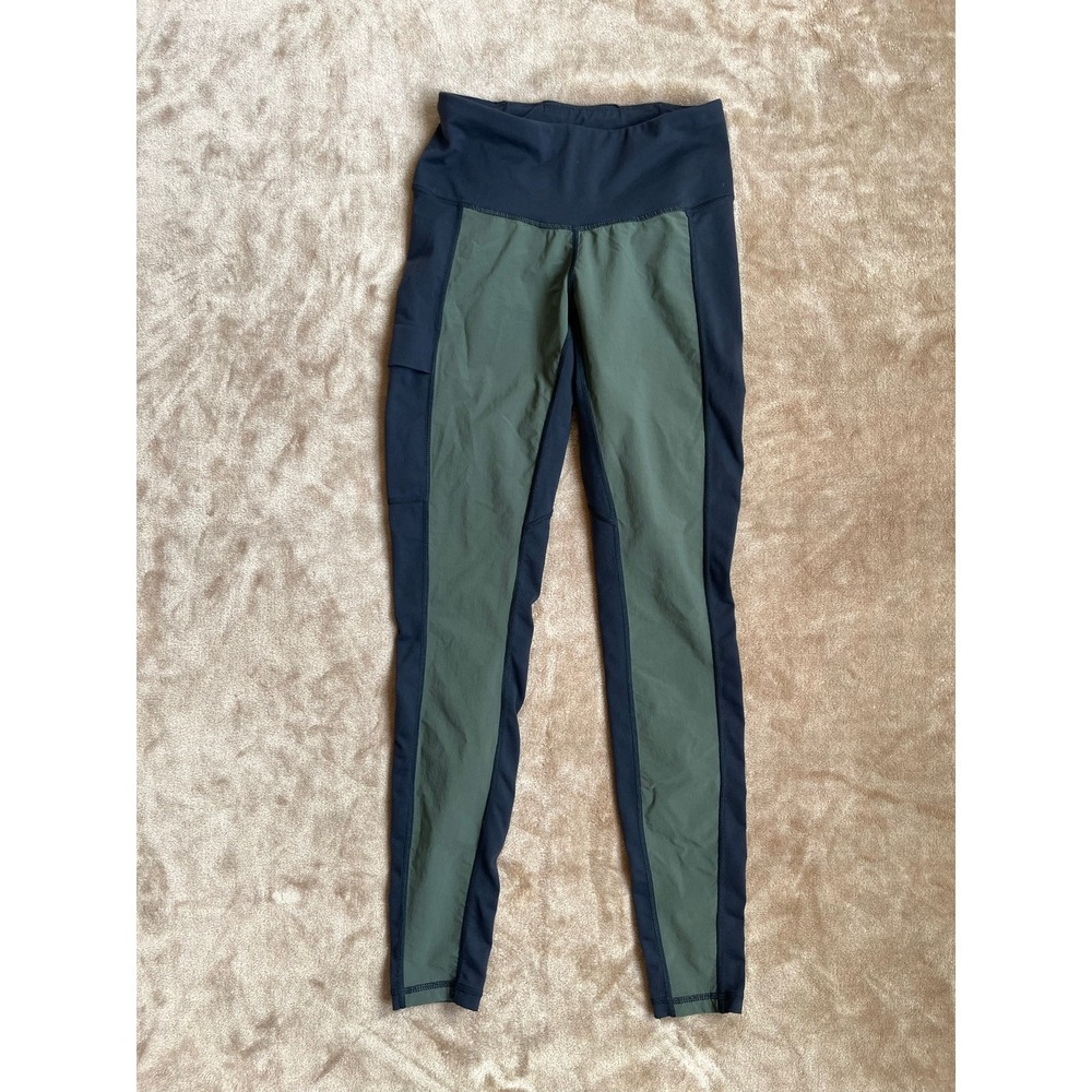 Kuhl Transcender Black Green Leggings‎ Pocket Drawstring Women's Size XS